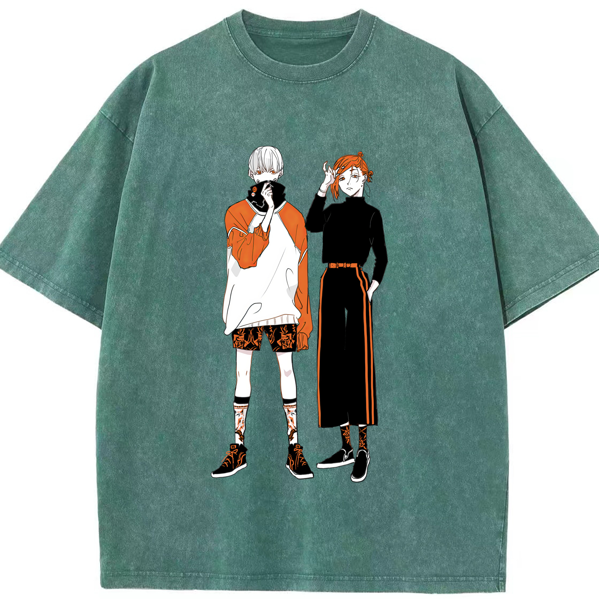 （画像用） 呪術廻戦 Jujutsu Kaisen 綿100% ヴィンテージ風 半袖Tシャツ（フロントプリント）